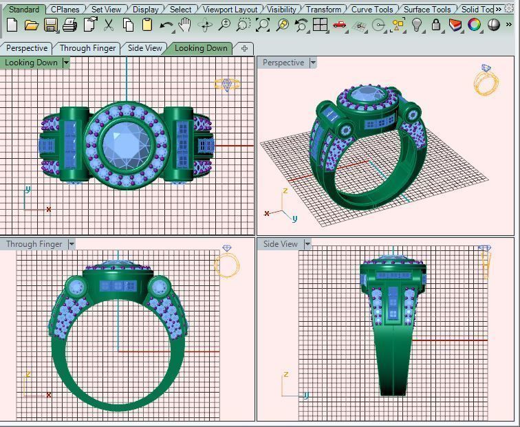 fashion Ring  Silver Gold  Silver Gold  Print 3D print model_5