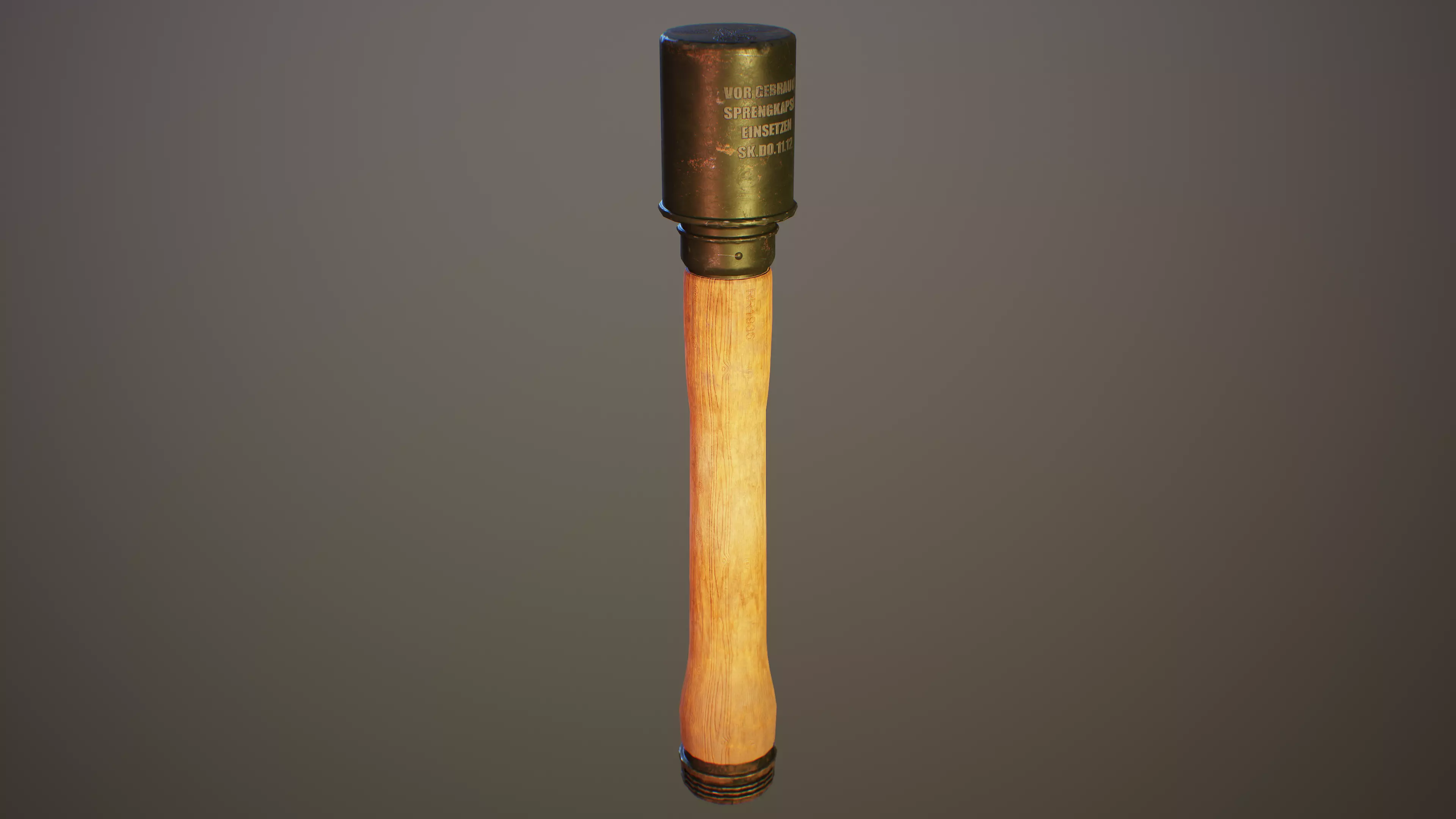 German M24 stick grenade Low-poly 3D model_0