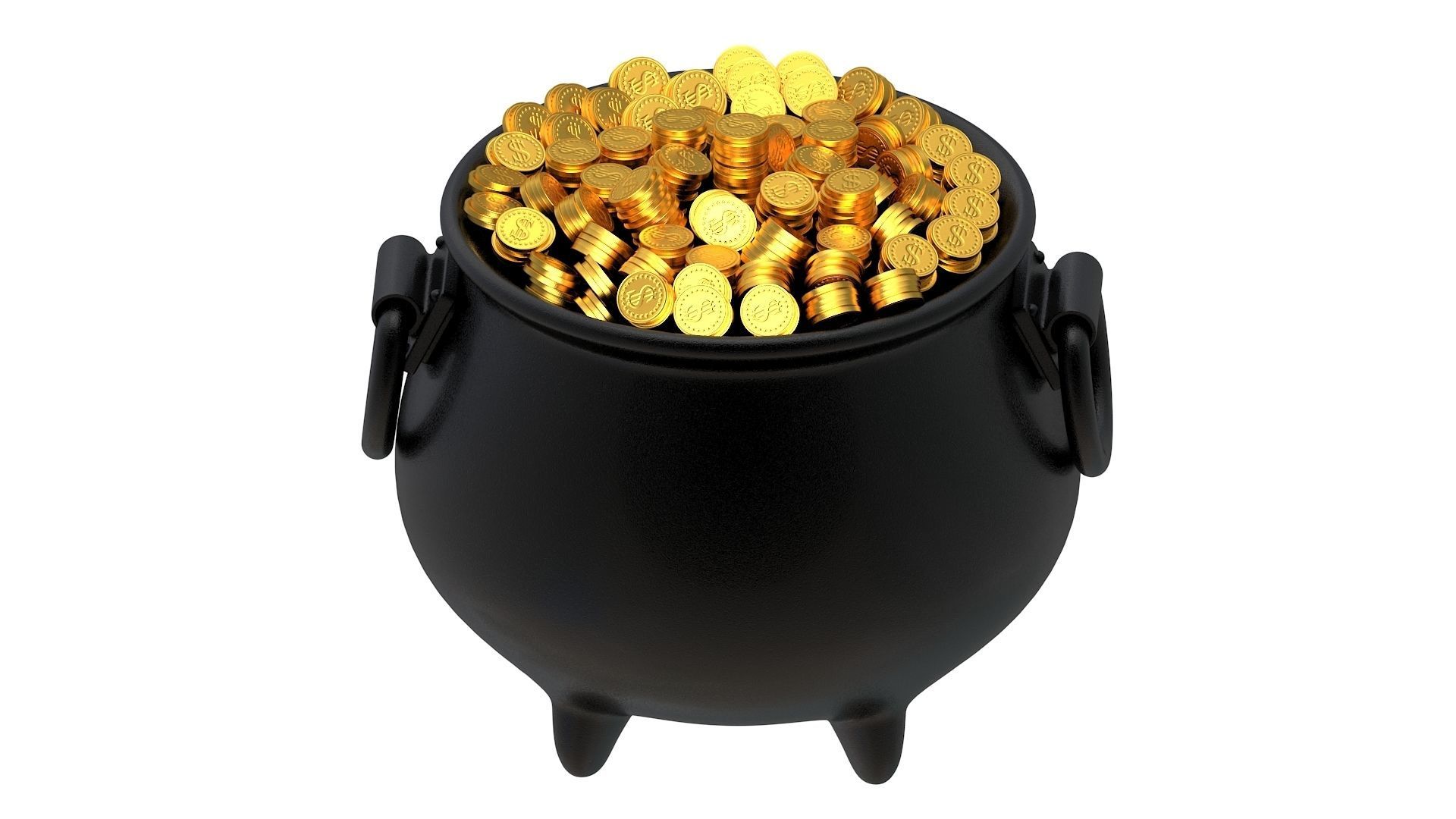 Pot of Gold 02 3D model_3