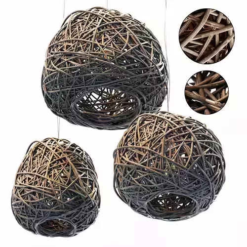 Lamp Rattan sphere hive n2