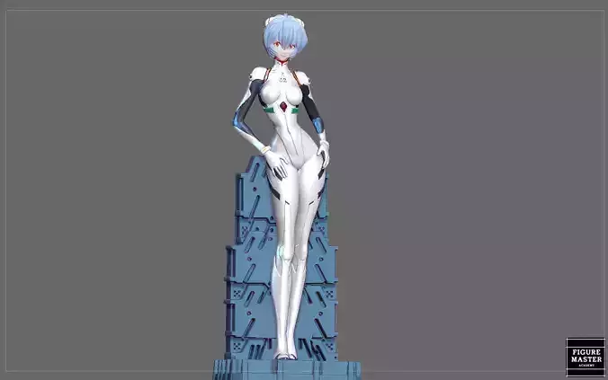 REI AYANAMI PLUG SUIT EVANGELION ANIME CHARACTER PRETTY GIRL 3D print model