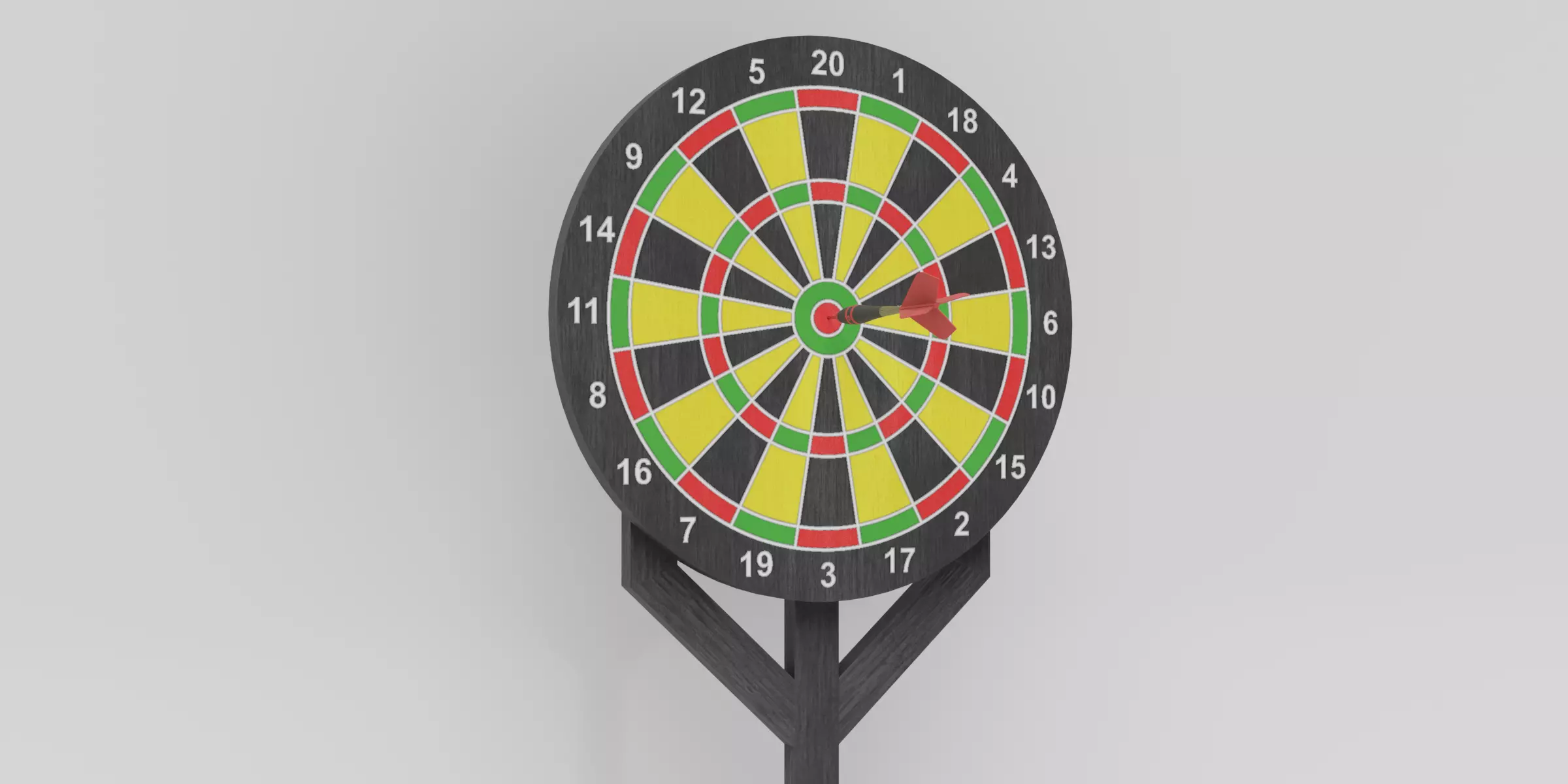 Darts Game Set Low-poly 3D model_0