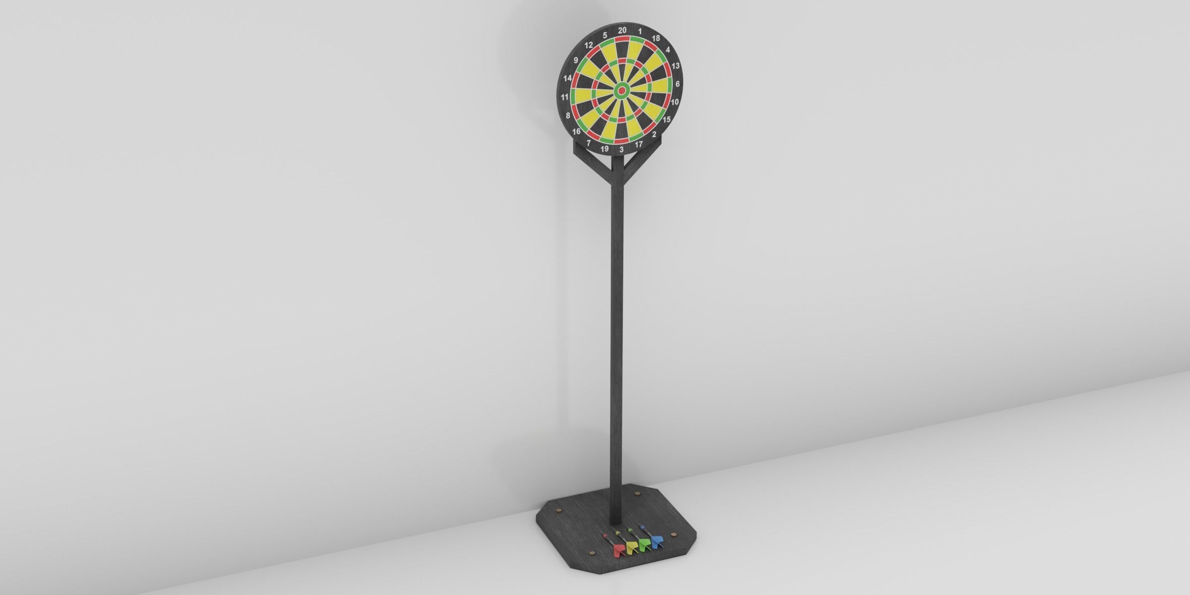 Darts Game Set Low-poly 3D model_2