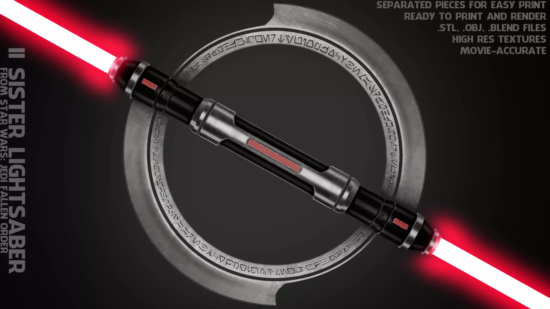 Star Wars Inquisitor Lightsaber for Cosplay 3D print model_0