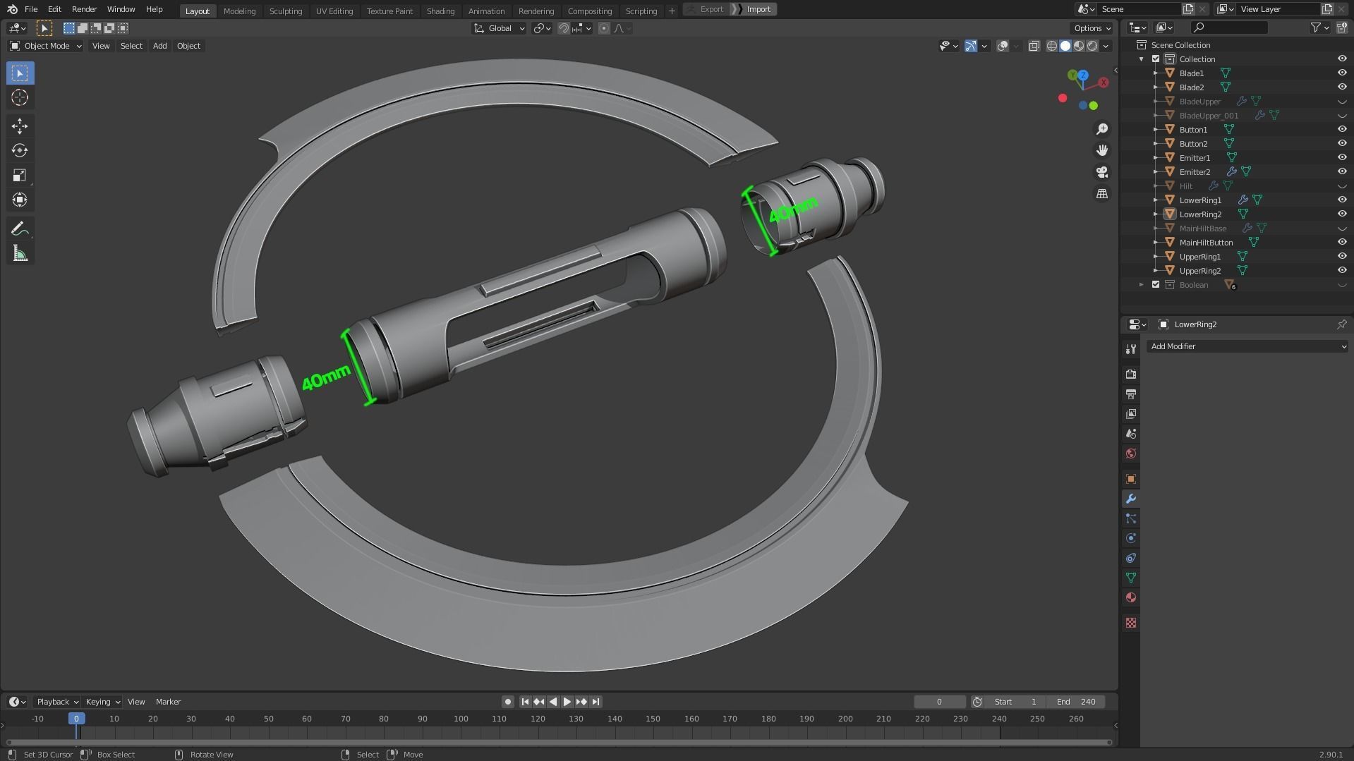 Star Wars Inquisitor Lightsaber for Cosplay 3D print model_14