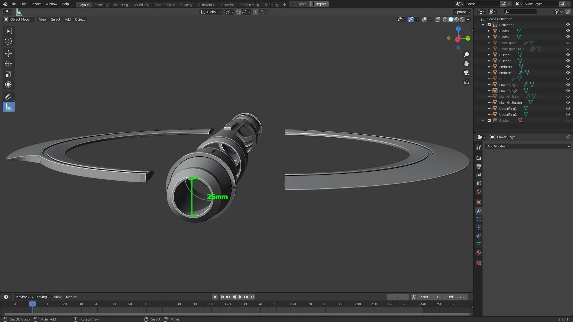 Star Wars Inquisitor Lightsaber for Cosplay 3D print model_13