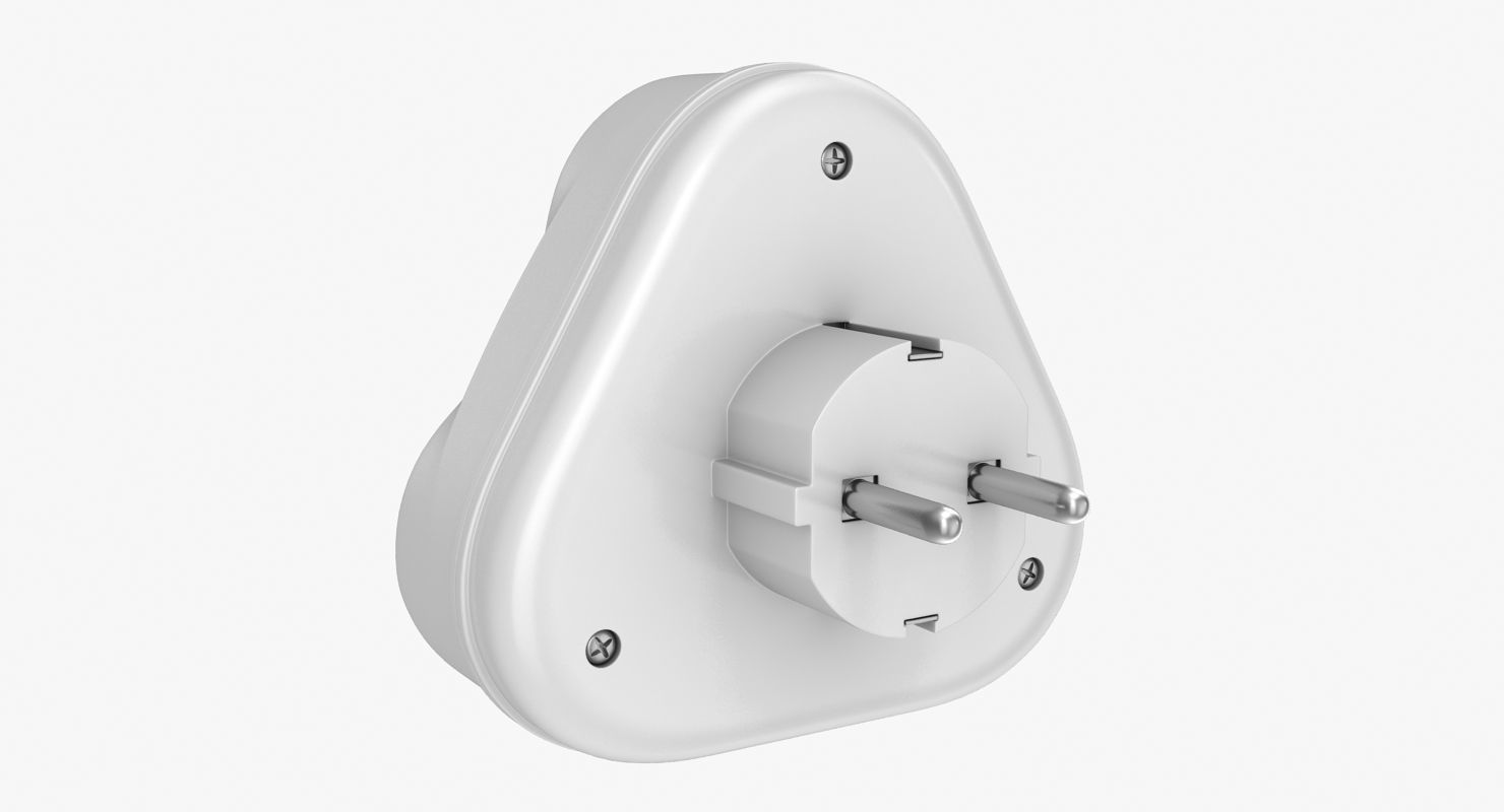 Triple Socket Low-poly 3D model_4