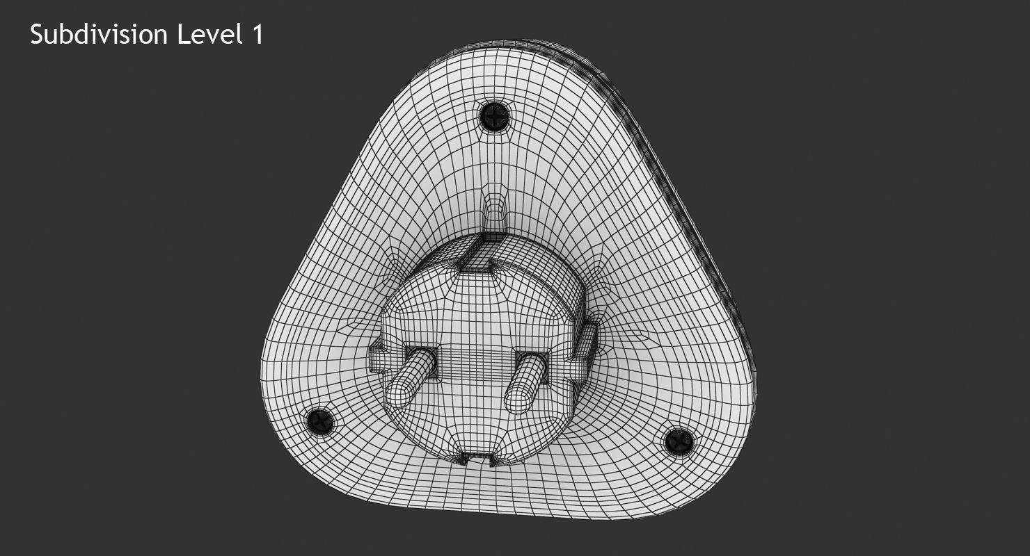Triple Socket Low-poly 3D model_12