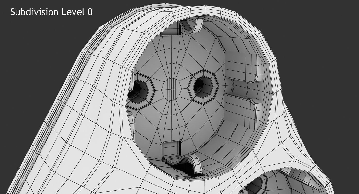 Triple Socket Low-poly 3D model_13