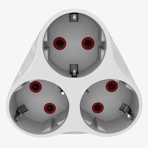 Triple Socket Low-poly 3D model