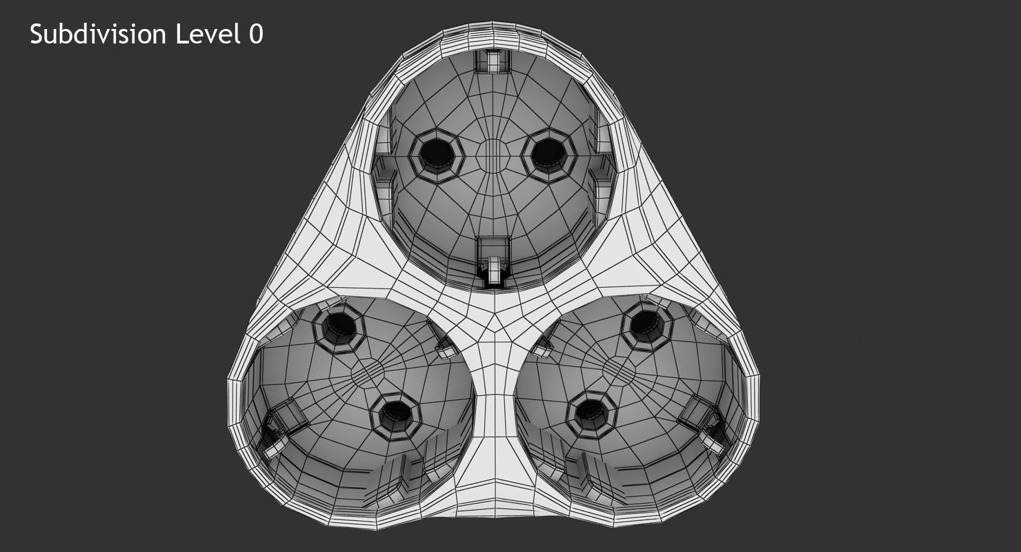 Triple Socket Low-poly 3D model_9