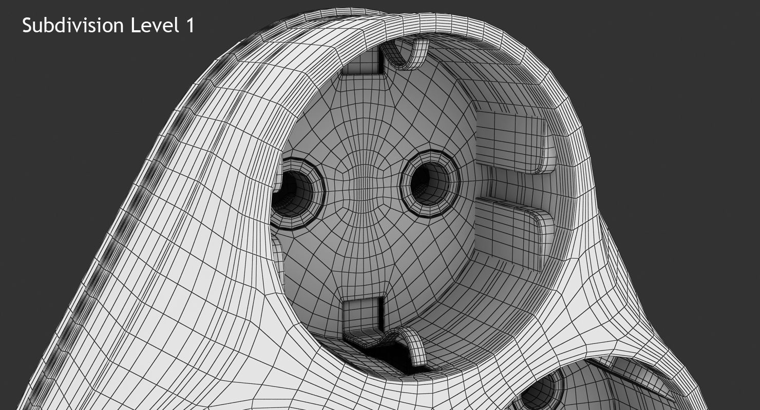 Triple Socket Low-poly 3D model_14