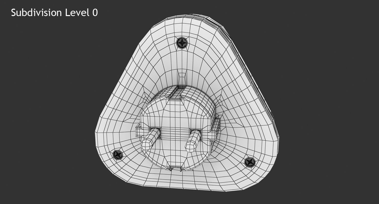 Triple Socket Low-poly 3D model_11
