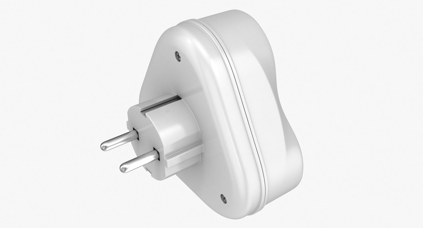 Triple Socket Low-poly 3D model_5