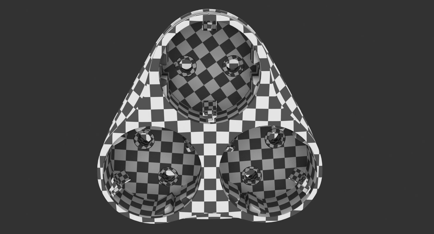 Triple Socket Low-poly 3D model_15
