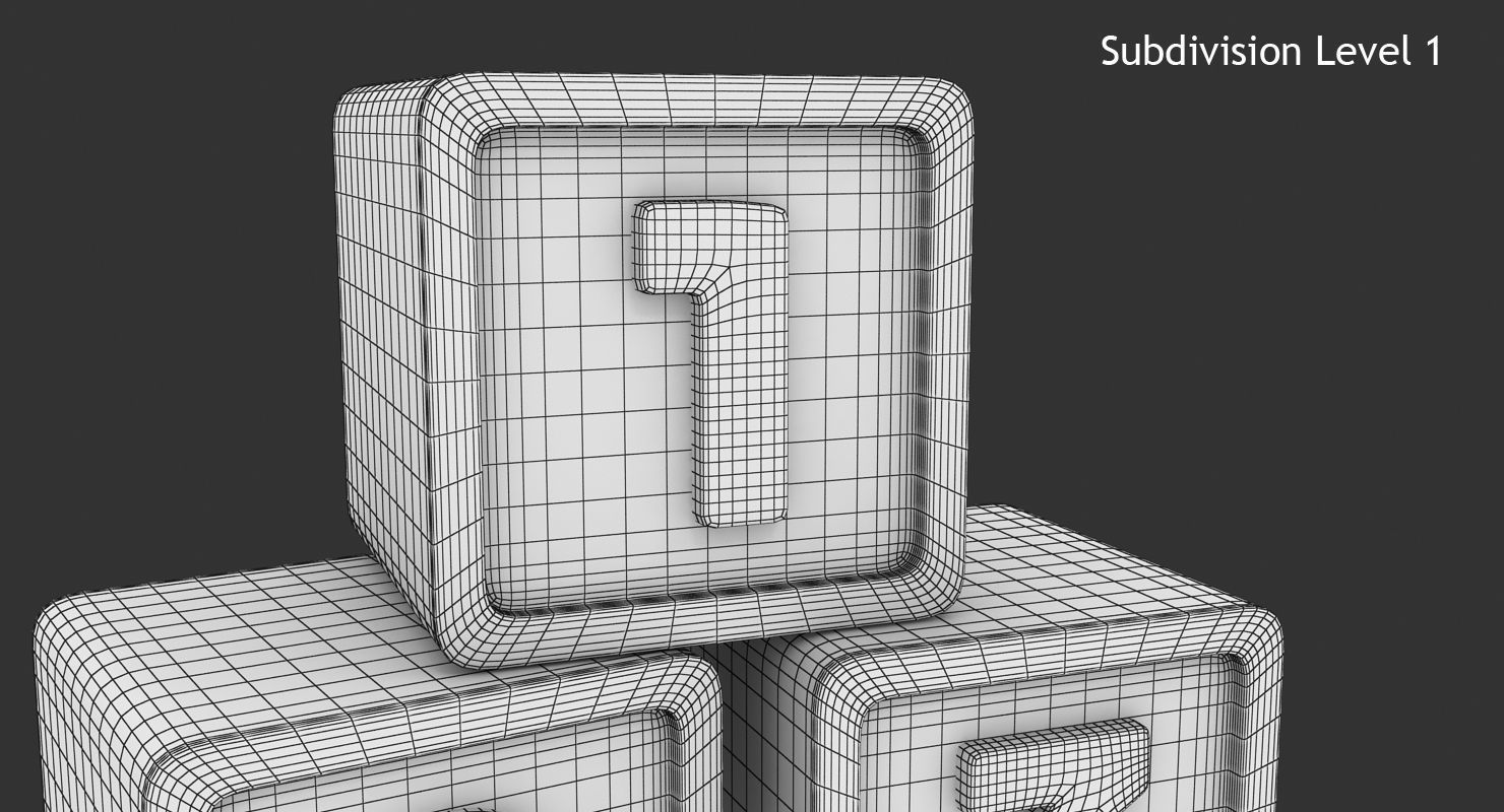 123 Blocks Low-poly 3D model_12