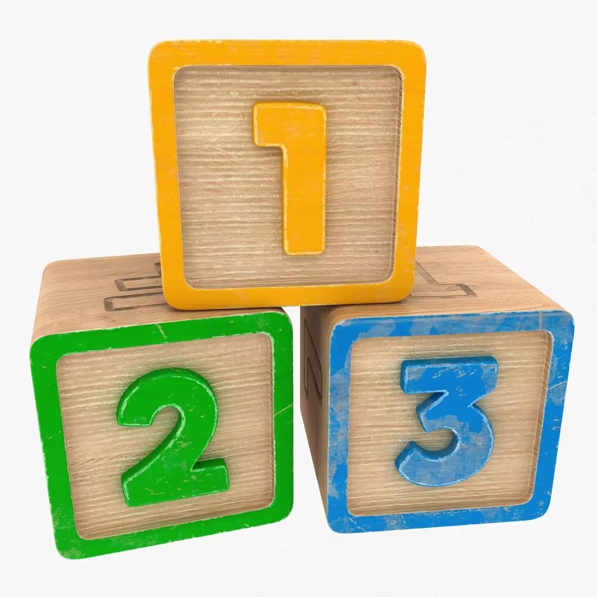 123 Blocks Low-poly 3D model_0