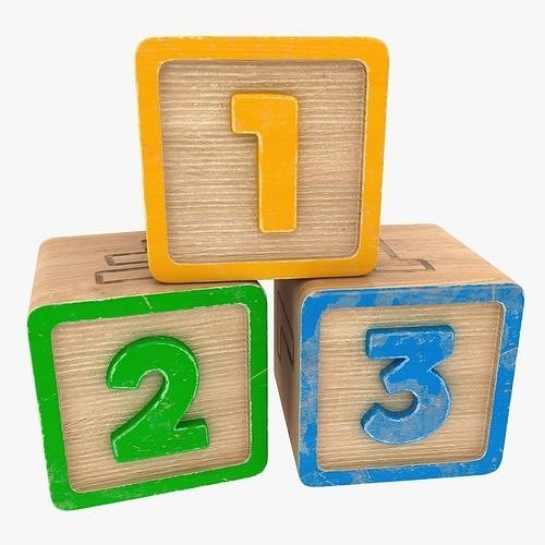 123 Blocks Low-poly 3D model