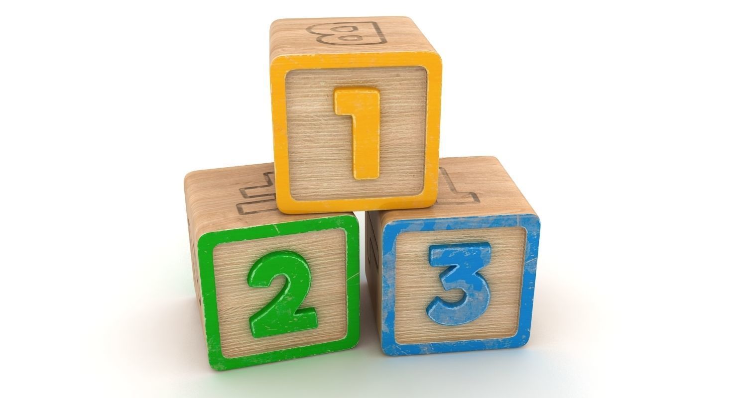 123 Blocks Low-poly 3D model_7