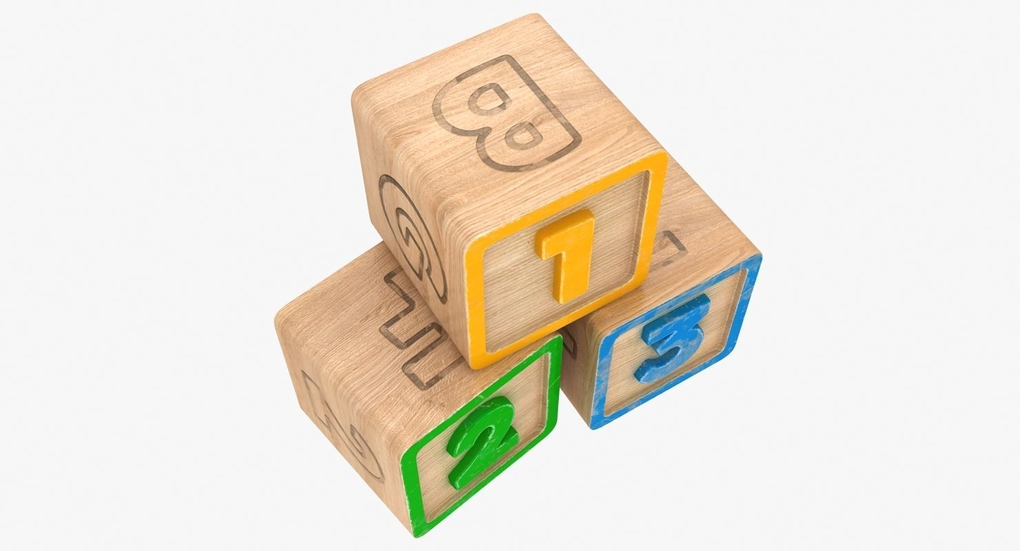 123 Blocks Low-poly 3D model_4