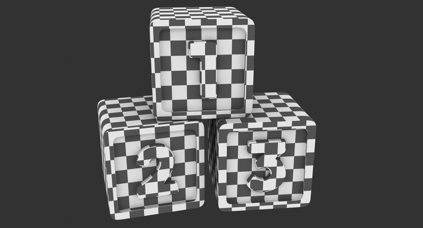 123 Blocks Low-poly 3D model_15