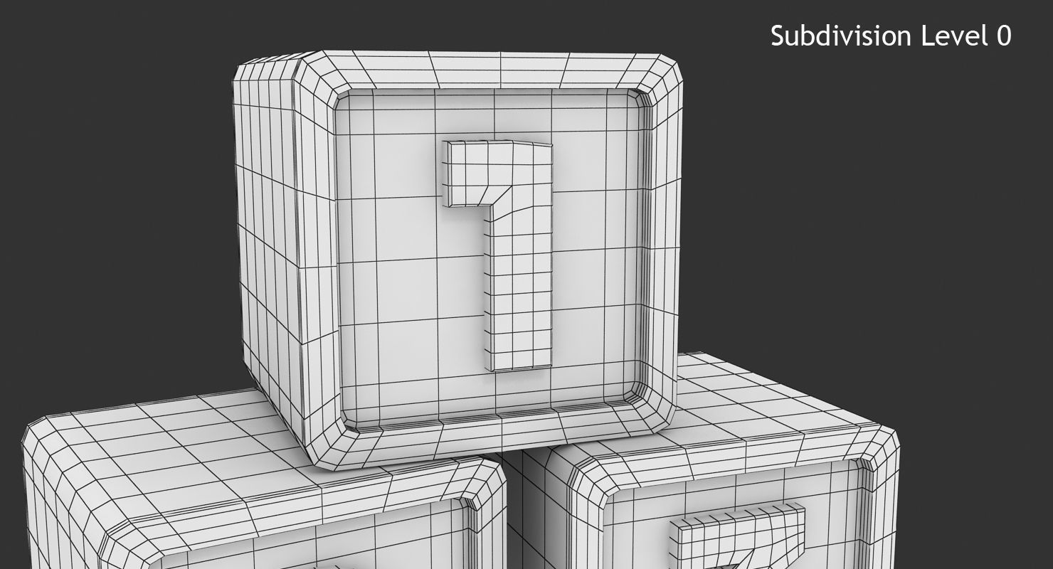 123 Blocks Low-poly 3D model_11