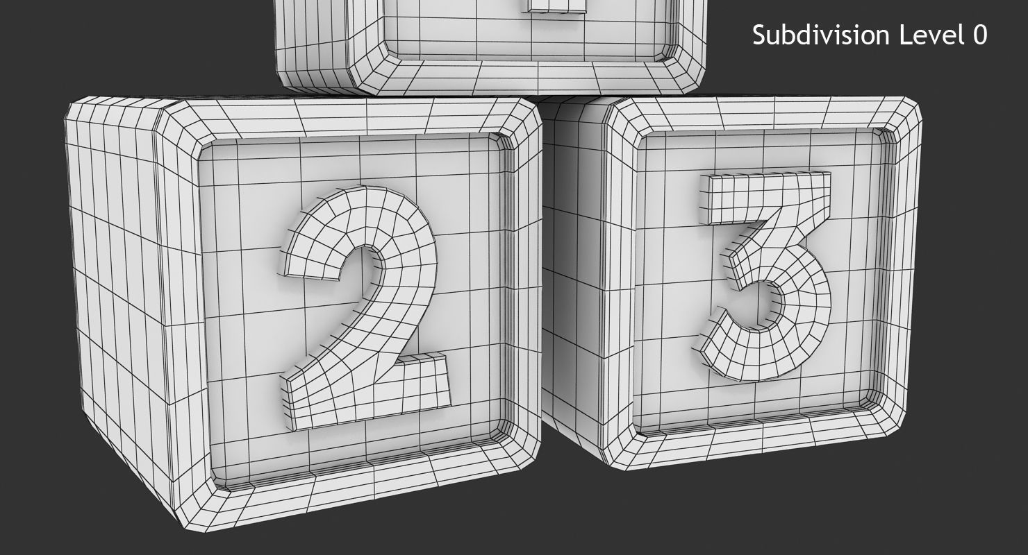 123 Blocks Low-poly 3D model_13
