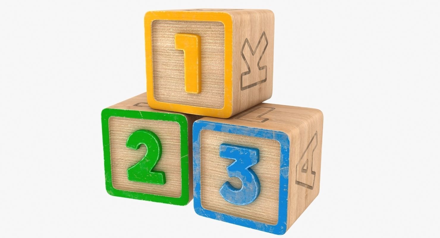 123 Blocks Low-poly 3D model_3