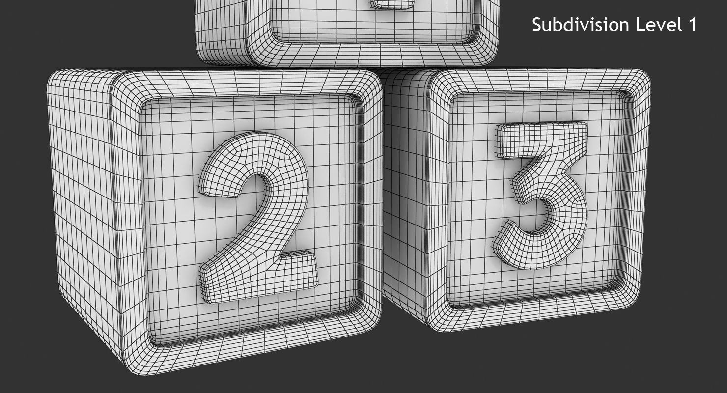 123 Blocks Low-poly 3D model_14
