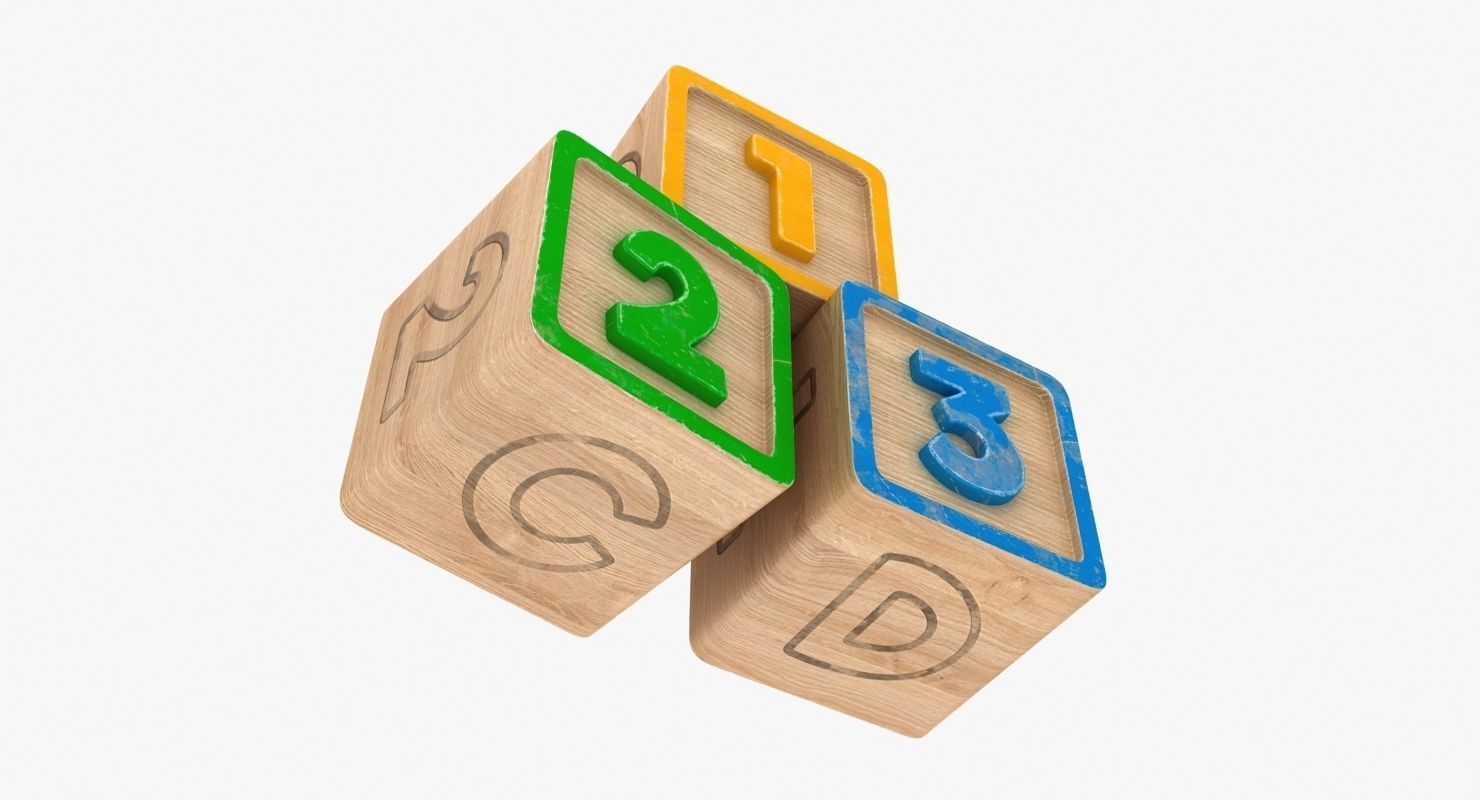 123 Blocks Low-poly 3D model_5