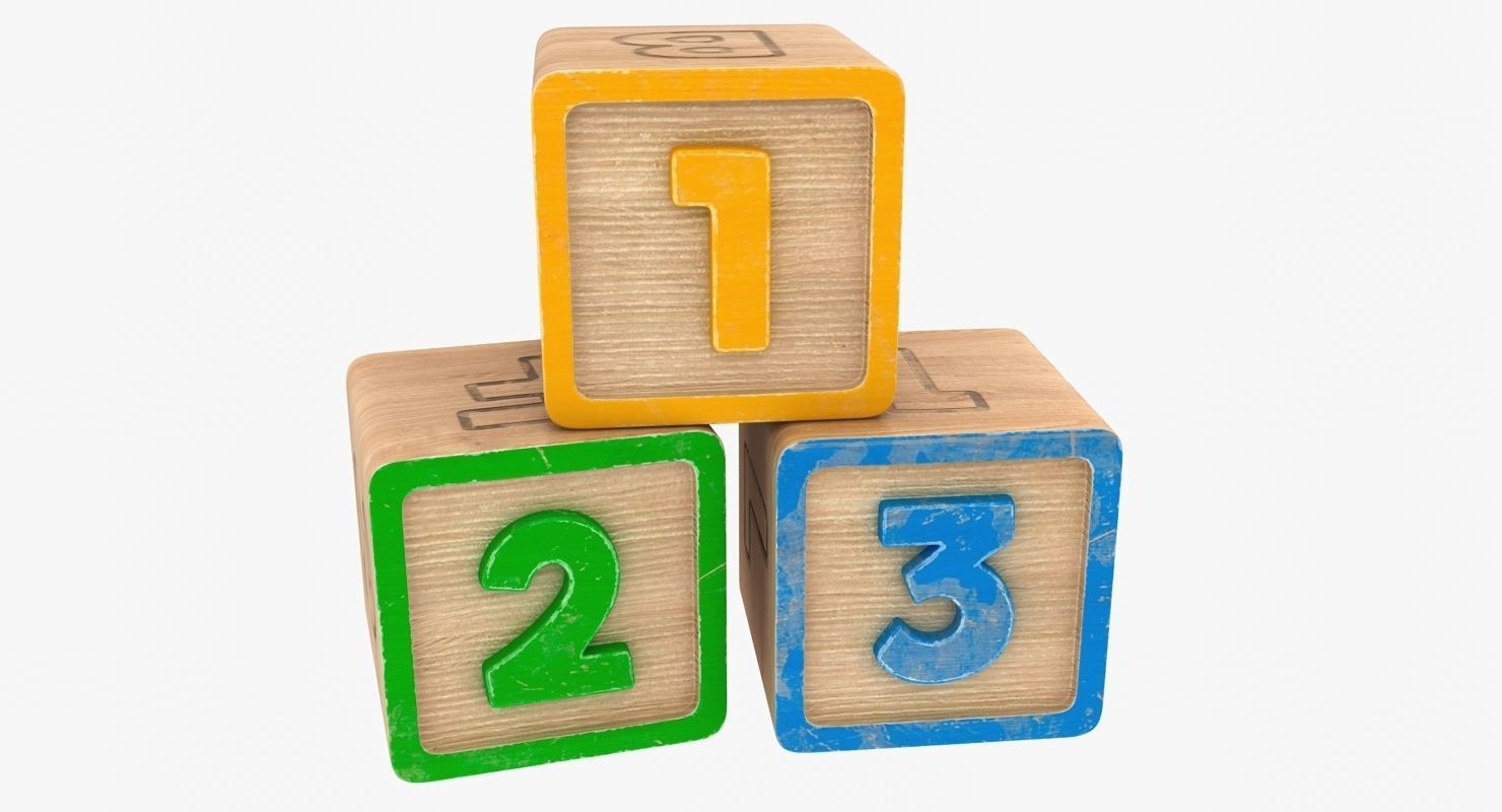 123 Blocks Low-poly 3D model_1