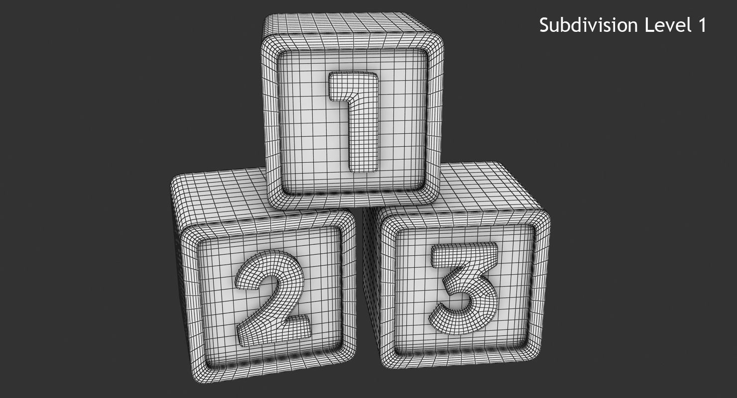 123 Blocks Low-poly 3D model_10