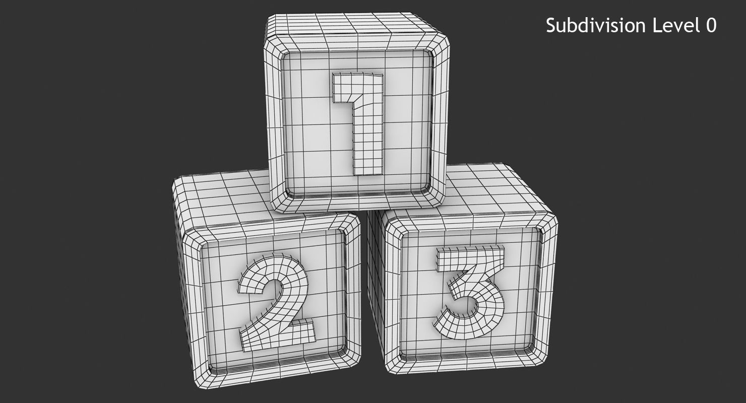 123 Blocks Low-poly 3D model_9
