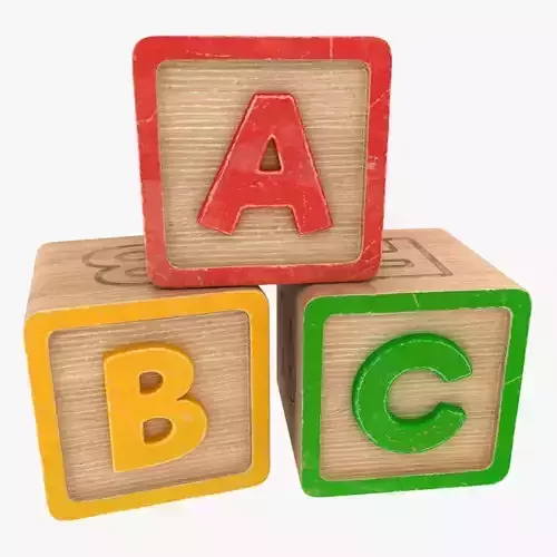 ABC Blocks Low-poly 3D model