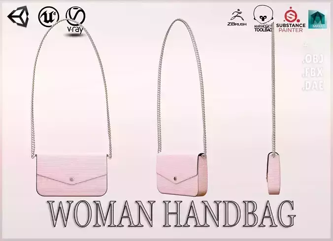 Woman Handbag Louis Vuitton Low-poly 3D model
