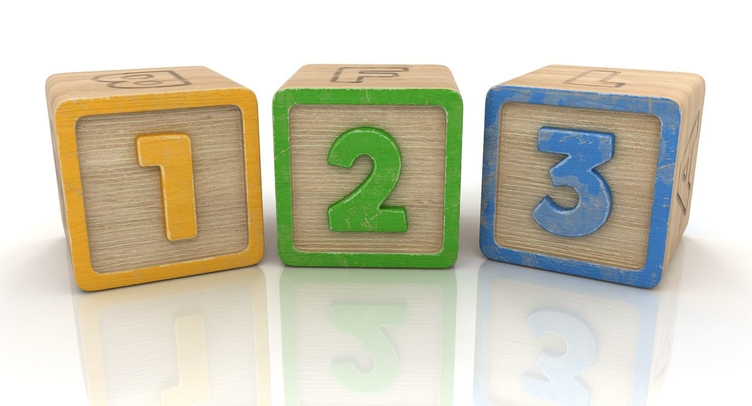 Alphabet Blocks Low-poly 3D model_7