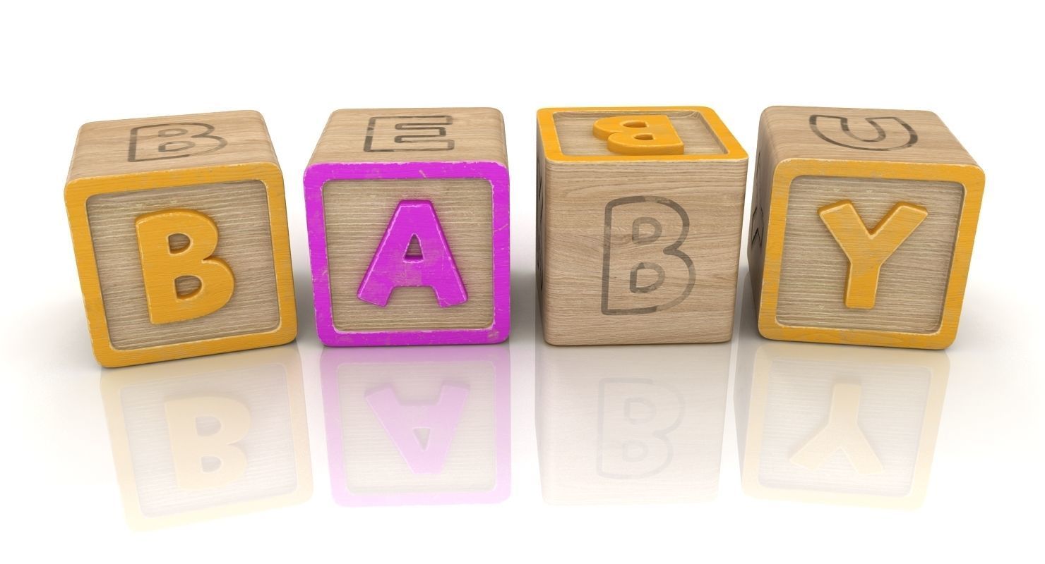 Alphabet Blocks Low-poly 3D model_8