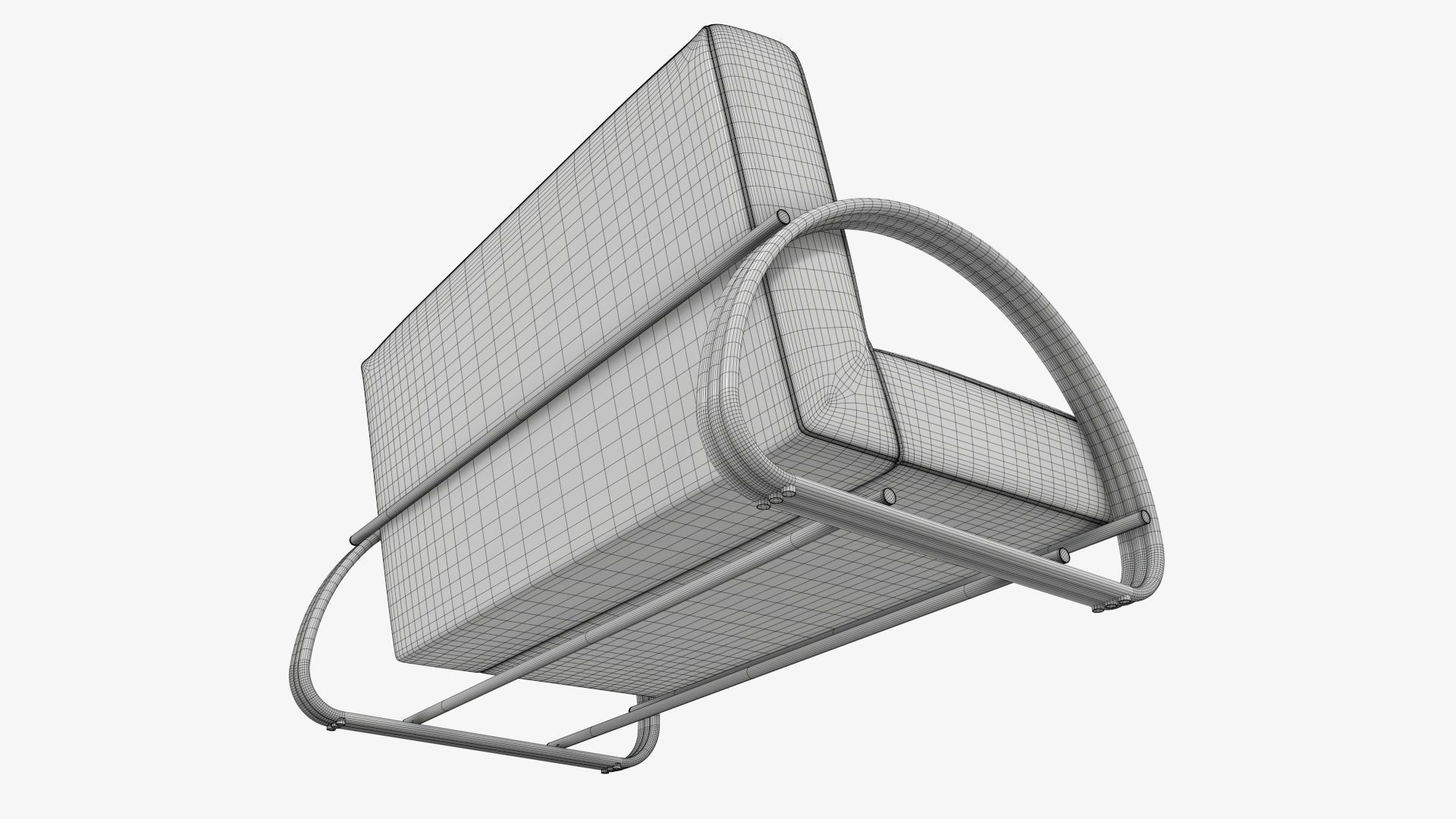 Loveseat sofa 3D model_8