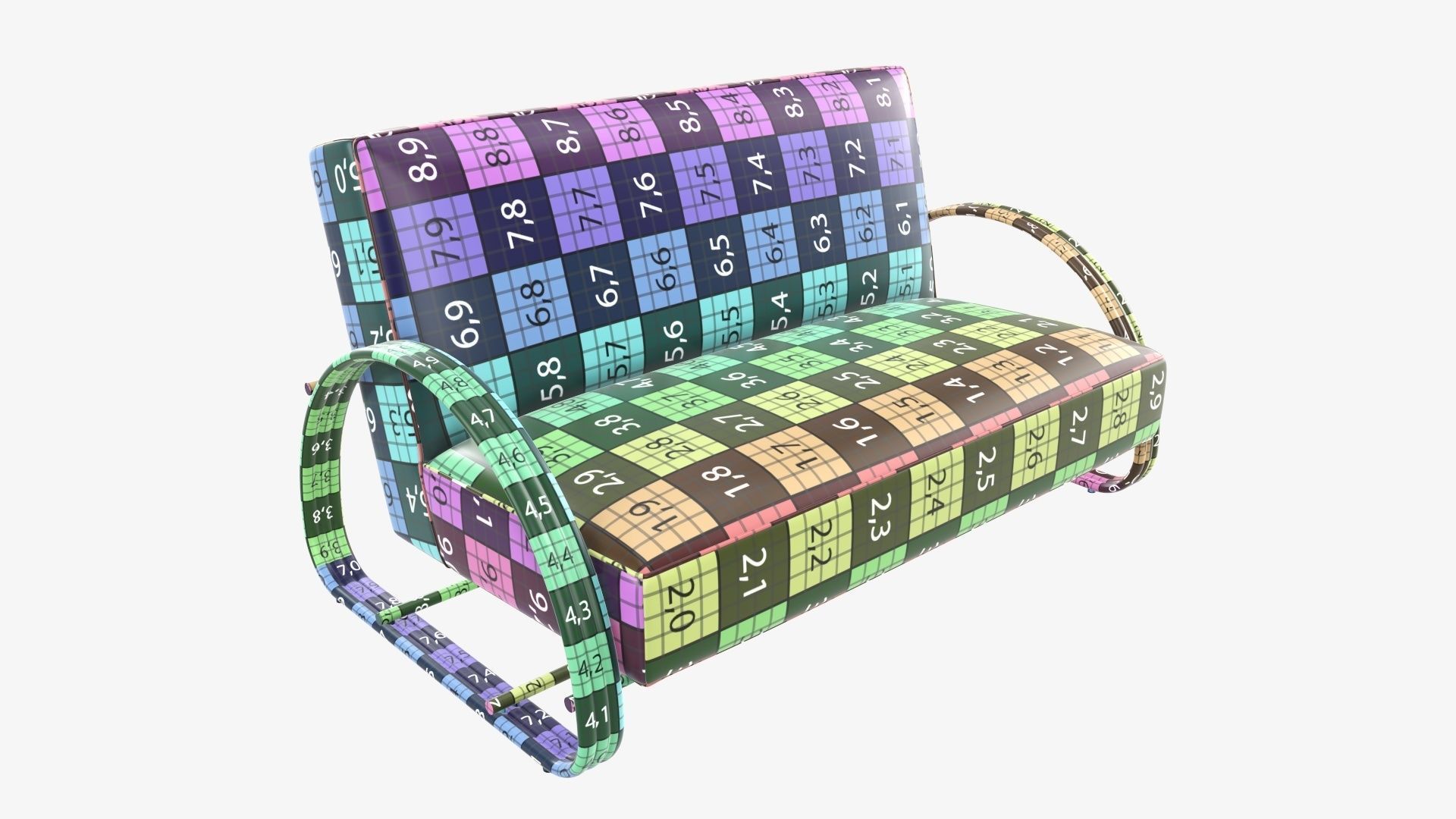 Loveseat sofa 3D model_10