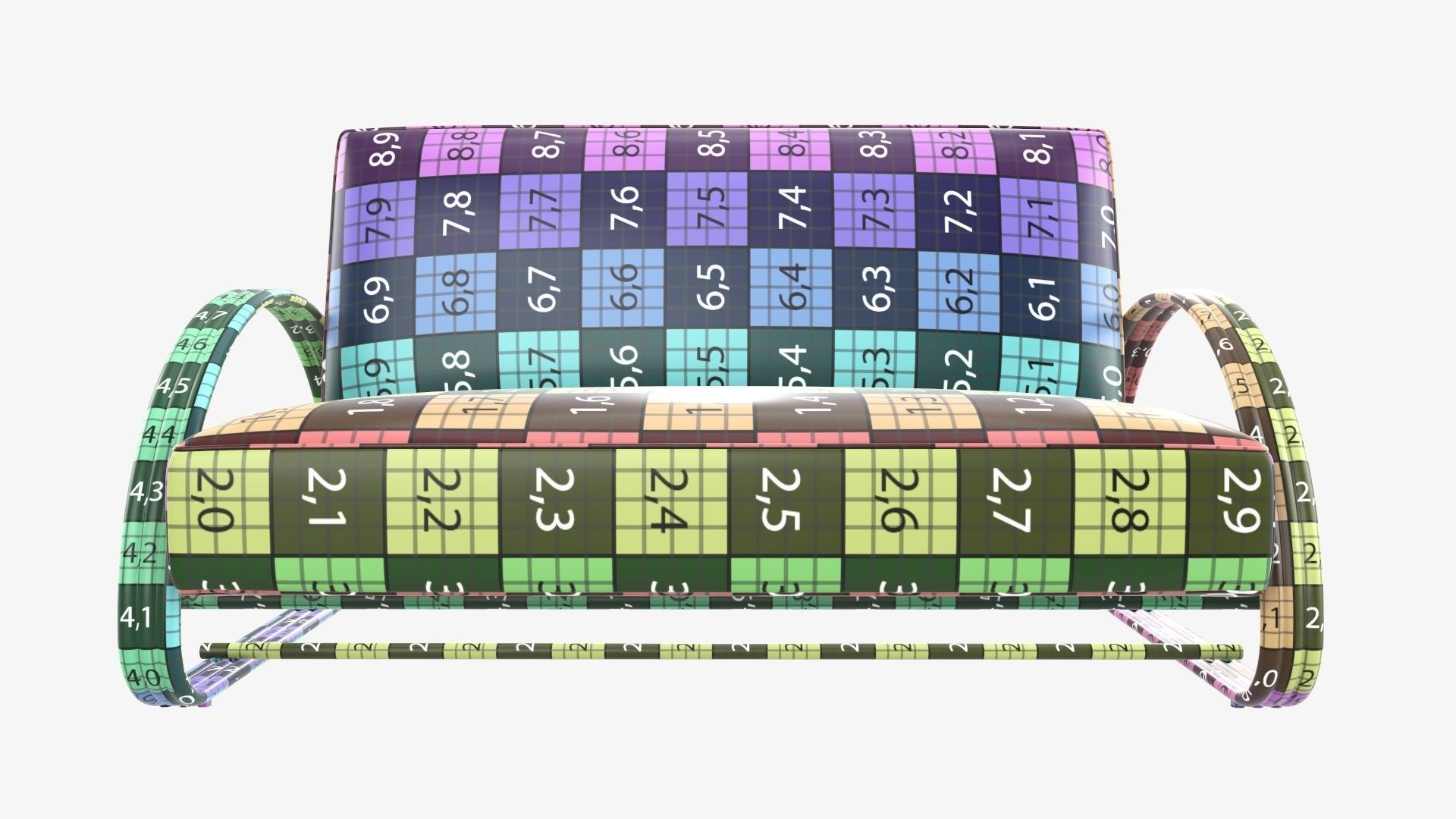 Loveseat sofa 3D model_12