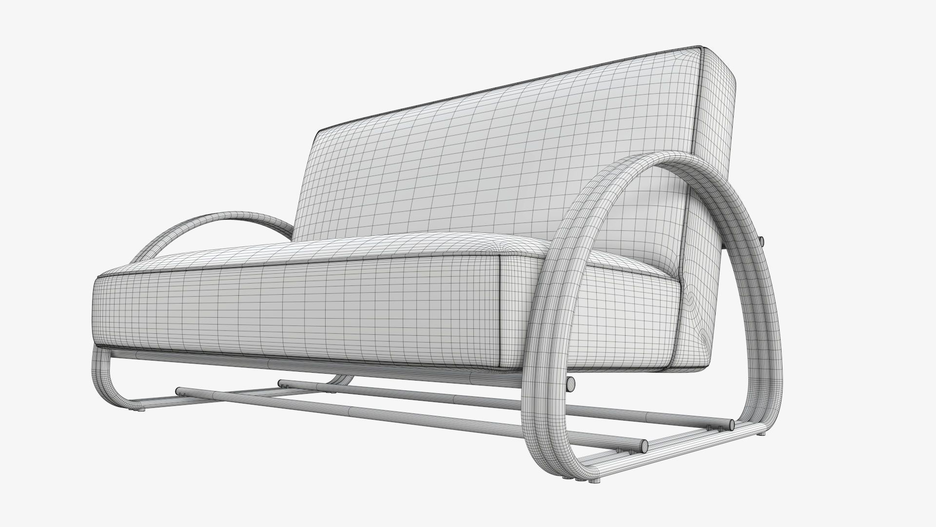 Loveseat sofa 3D model_9