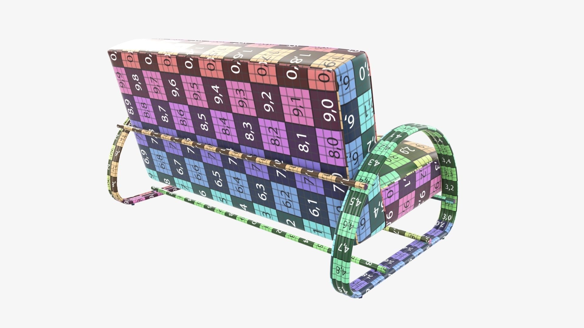 Loveseat sofa 3D model_11