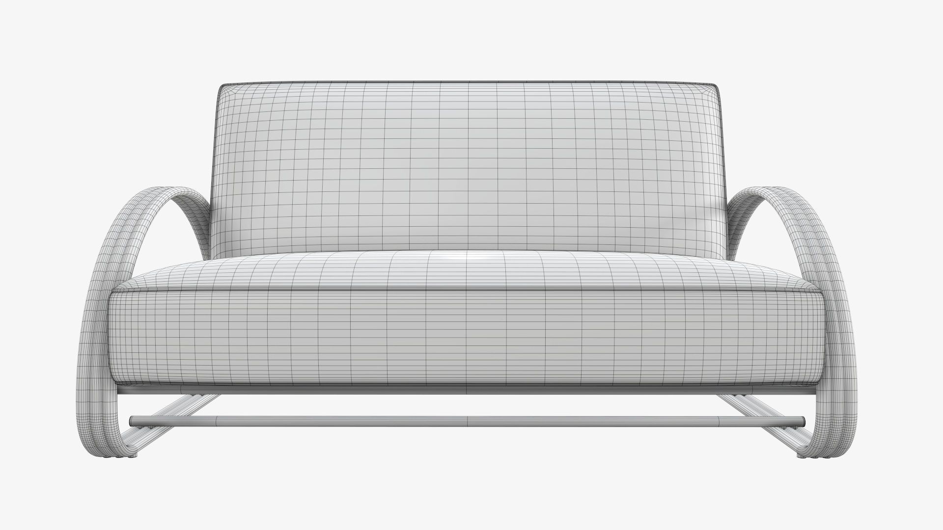 Loveseat sofa 3D model_7