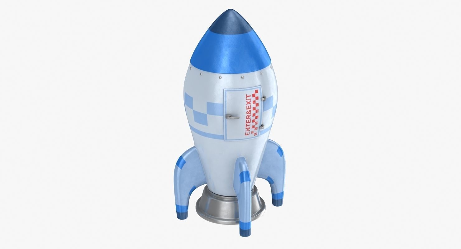 Toon Rocket Low-poly 3D model_4