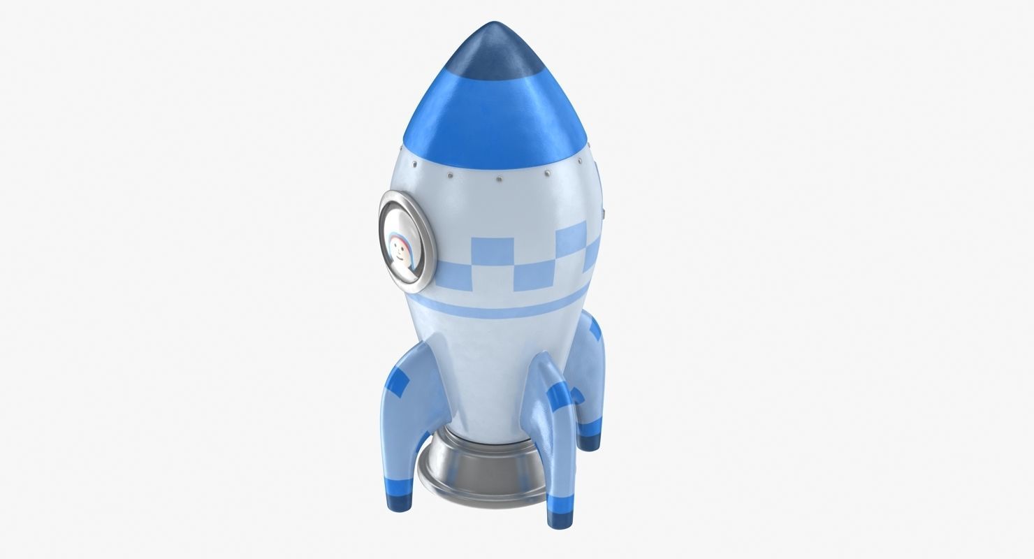 Toon Rocket Low-poly 3D model_3