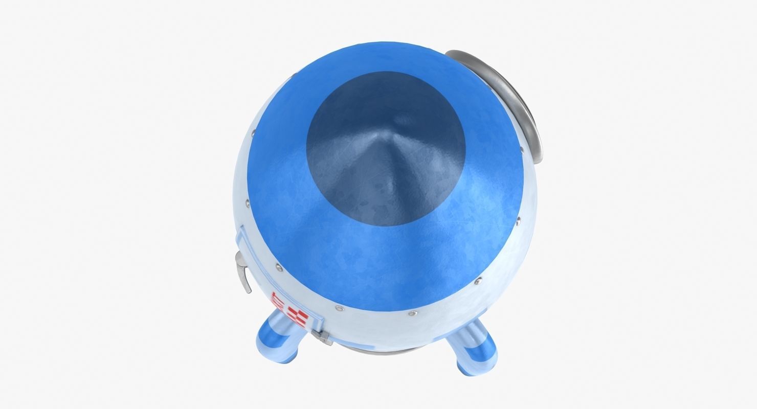 Toon Rocket Low-poly 3D model_5