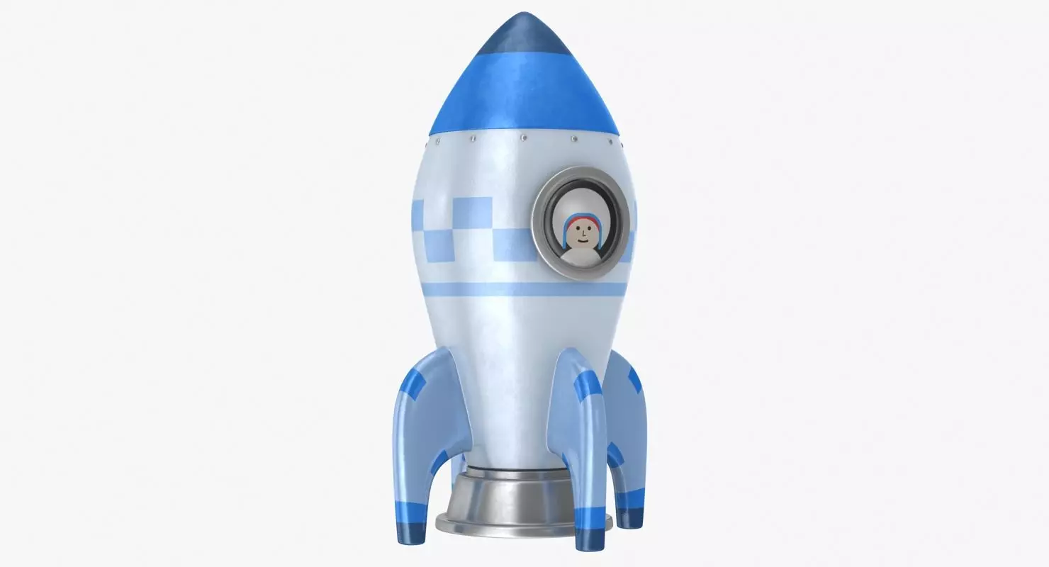 Toon Rocket Low-poly 3D model_0