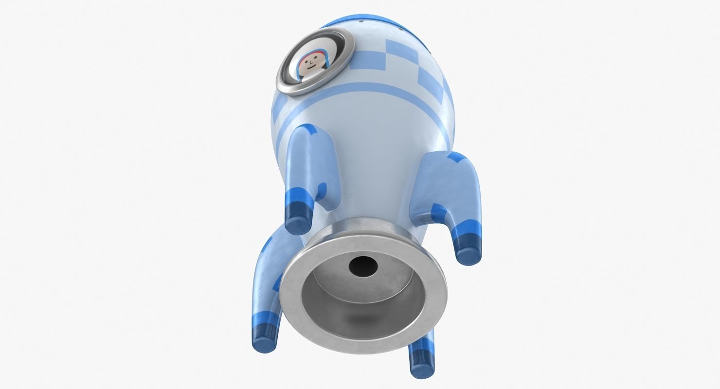 Toon Rocket Low-poly 3D model_6