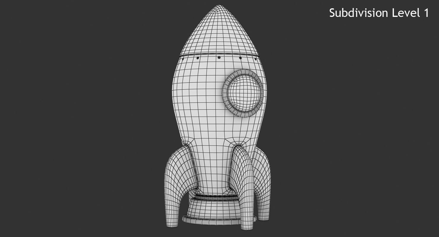 Toon Rocket Low-poly 3D model_10