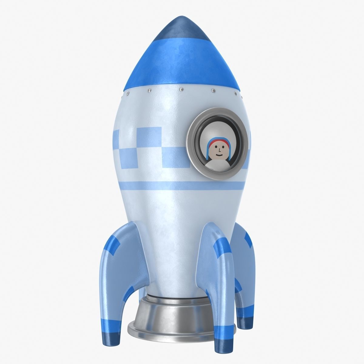 Toon Rocket Low-poly 3D model_1